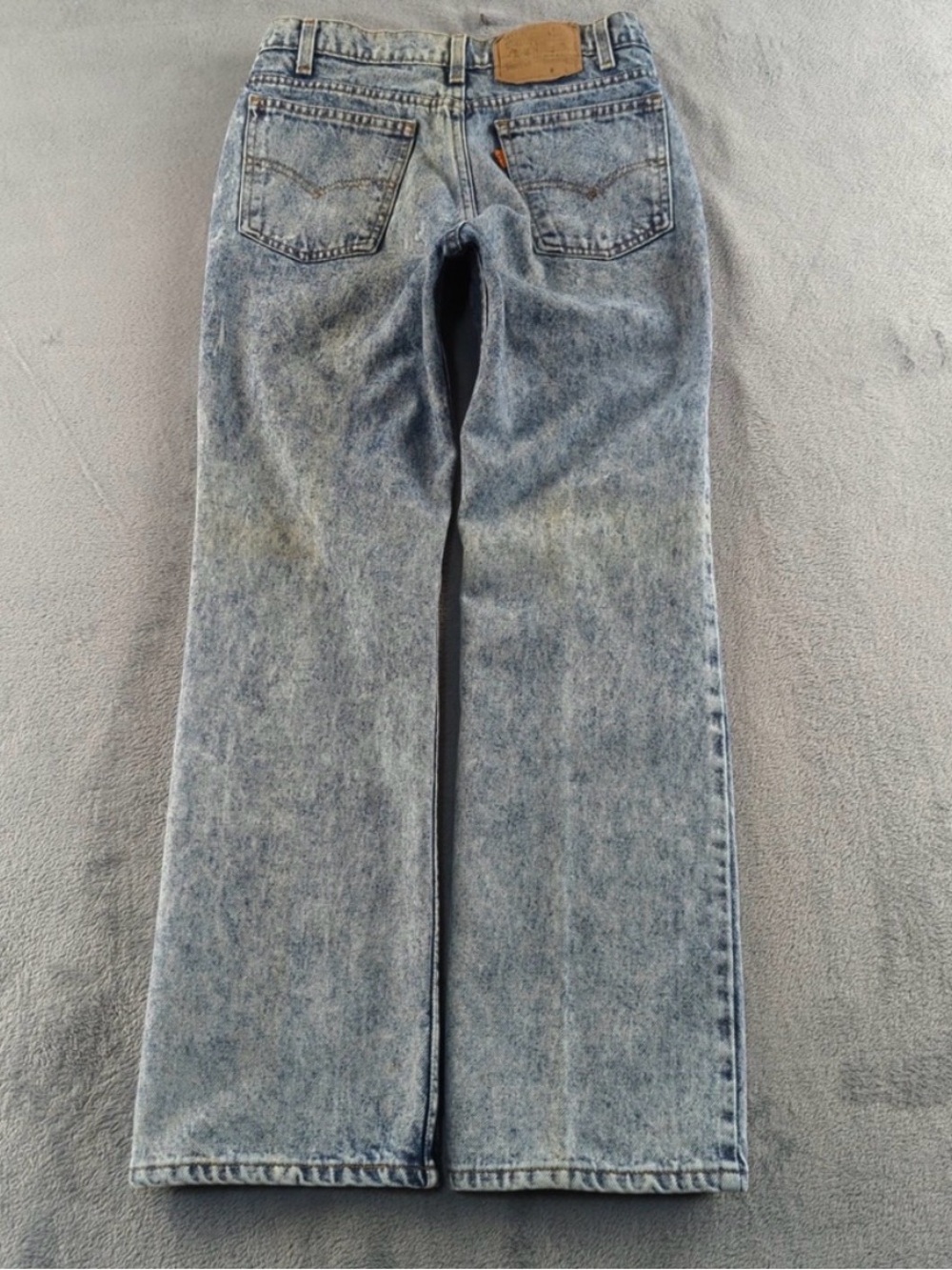 Vintage 80s Levi's Orange Tab Women's Blue Acid-Wash Bootcut Jeans Made in USA - Picture 3 of 11